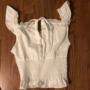 Frilly white top